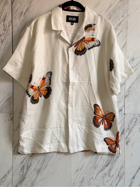 Malibu Other - 3/$50 Malibu Drill Clothing Co. Butterfly Camp Button-Down Shirt Size Medium